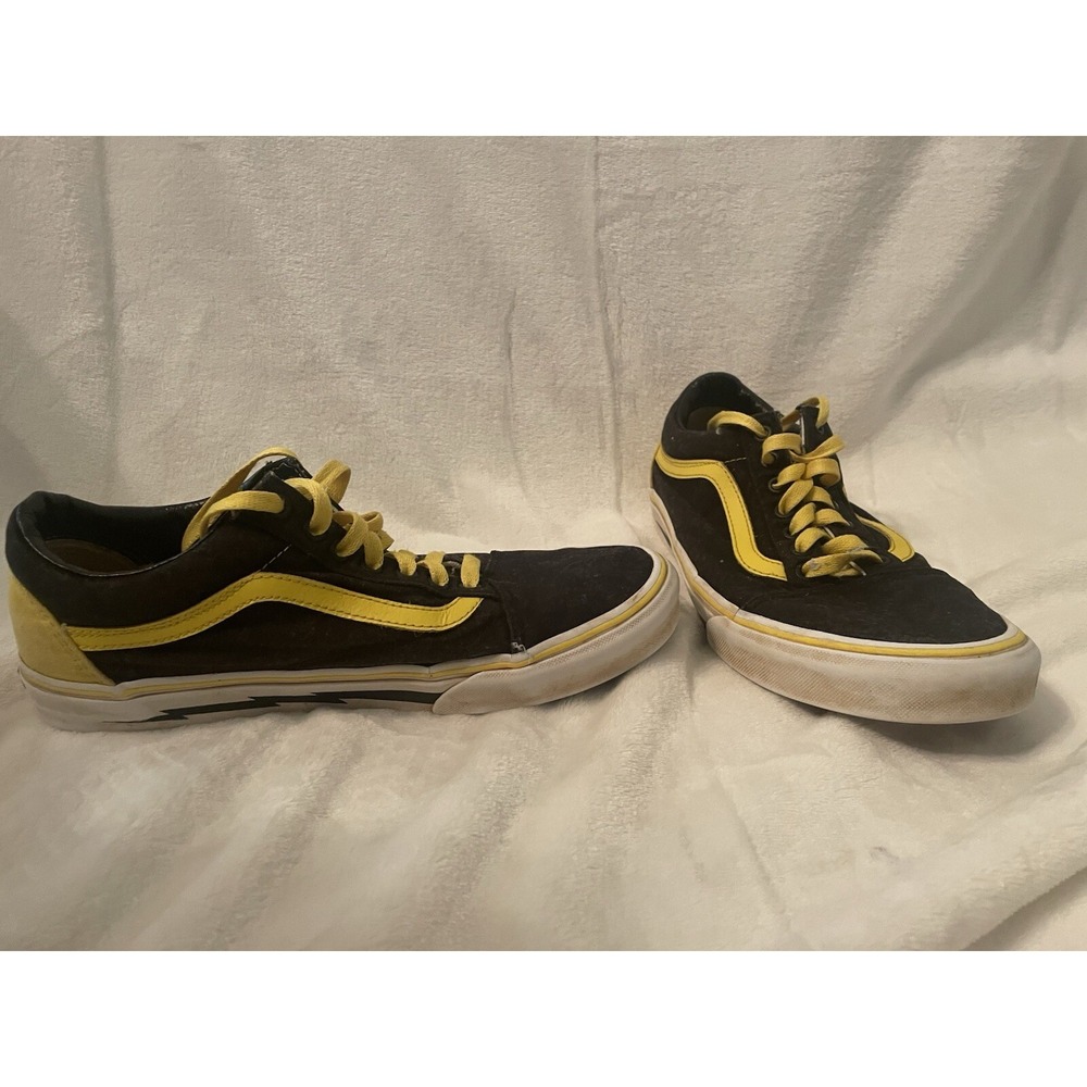 Vans Old School Black Yellow Stripe Lightening Bolt Size 10